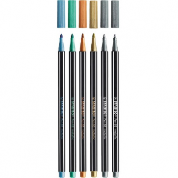 Fixy Stabilo Pen 68 Metallic, mix barev, 6 ks