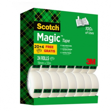 Neviditelné lepicí pásky Scotch Magic, 19 mm x 33 m, 24 ks/balení