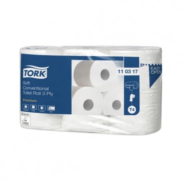 Toaletní papír Tork Soft v konvenční roli Premium – 3vrstvý