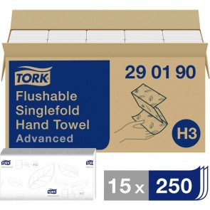 Tork Singlefold Flushable papírové ručníky, 15 ks