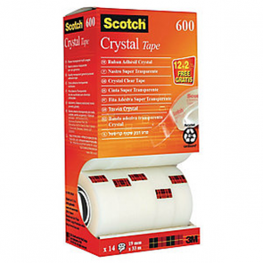 Lepicí páska Scotch Crystal Clear, 19 mm x 33 m, 14 ks/balení